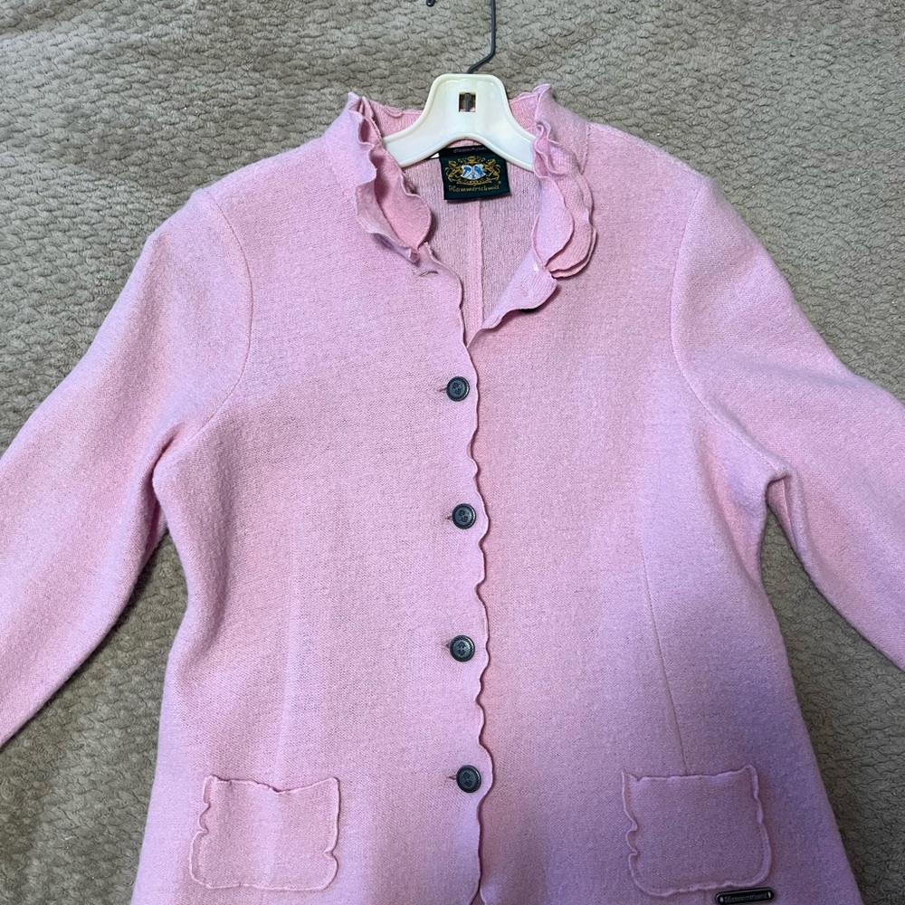 Pink Ruffle Cardigan